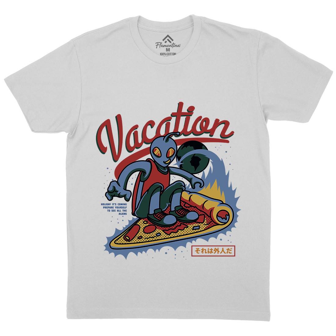Vacation Mode Mens Crew Neck T-Shirt Surf D871