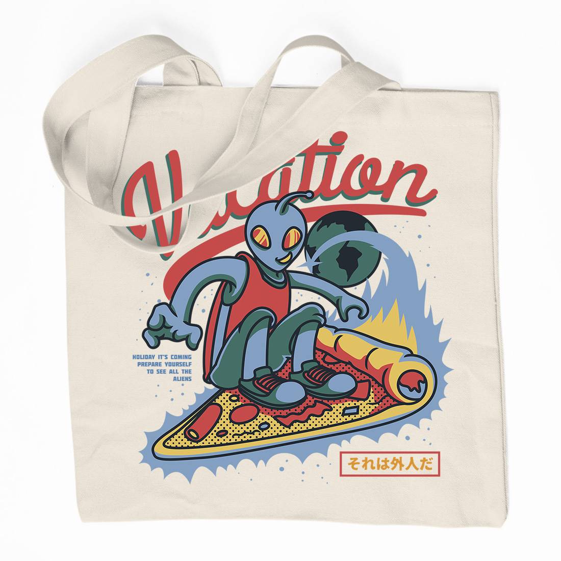 Vacation Mode Organic Premium Cotton Tote Bag Surf D871
