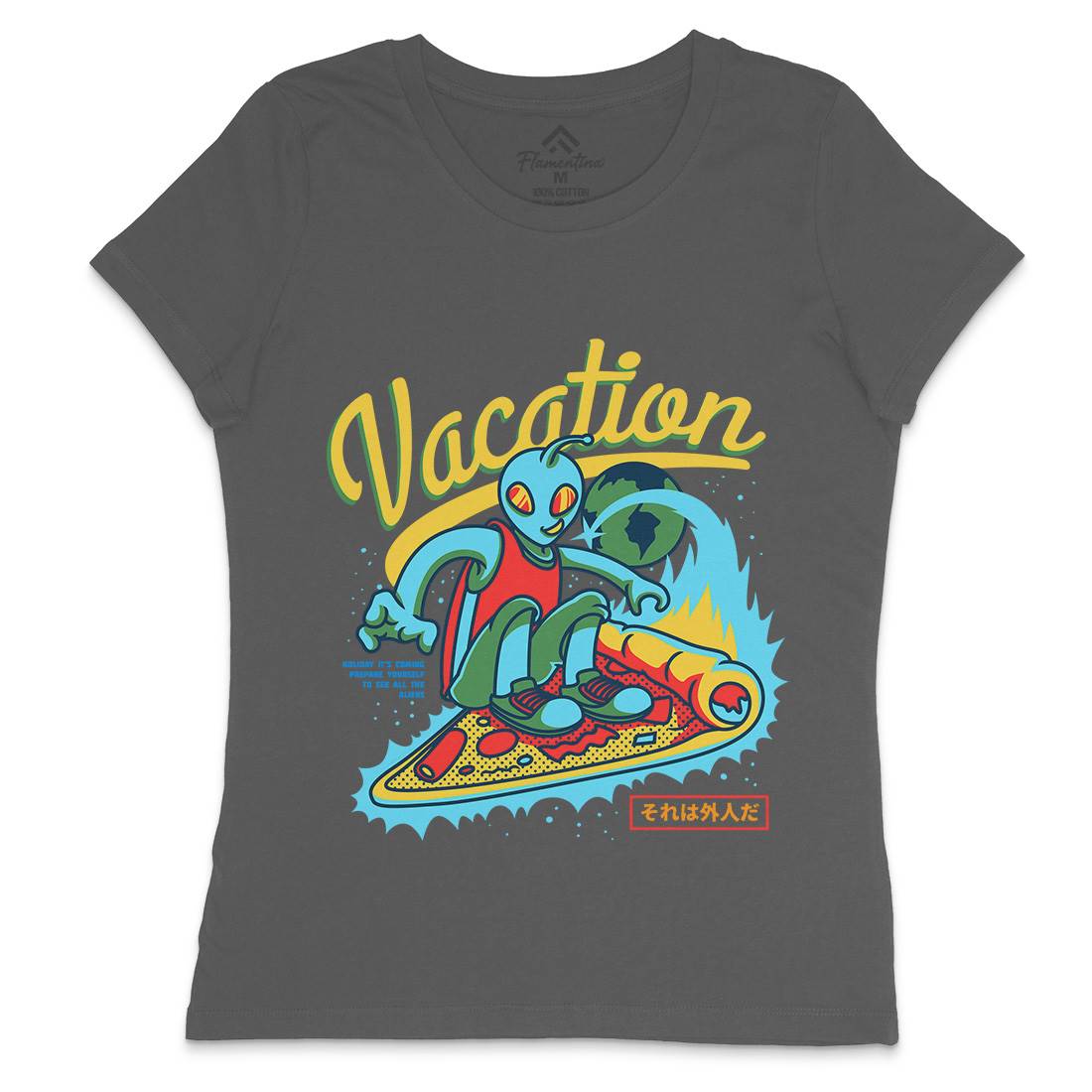 Vacation Mode Womens Crew Neck T-Shirt Surf D871