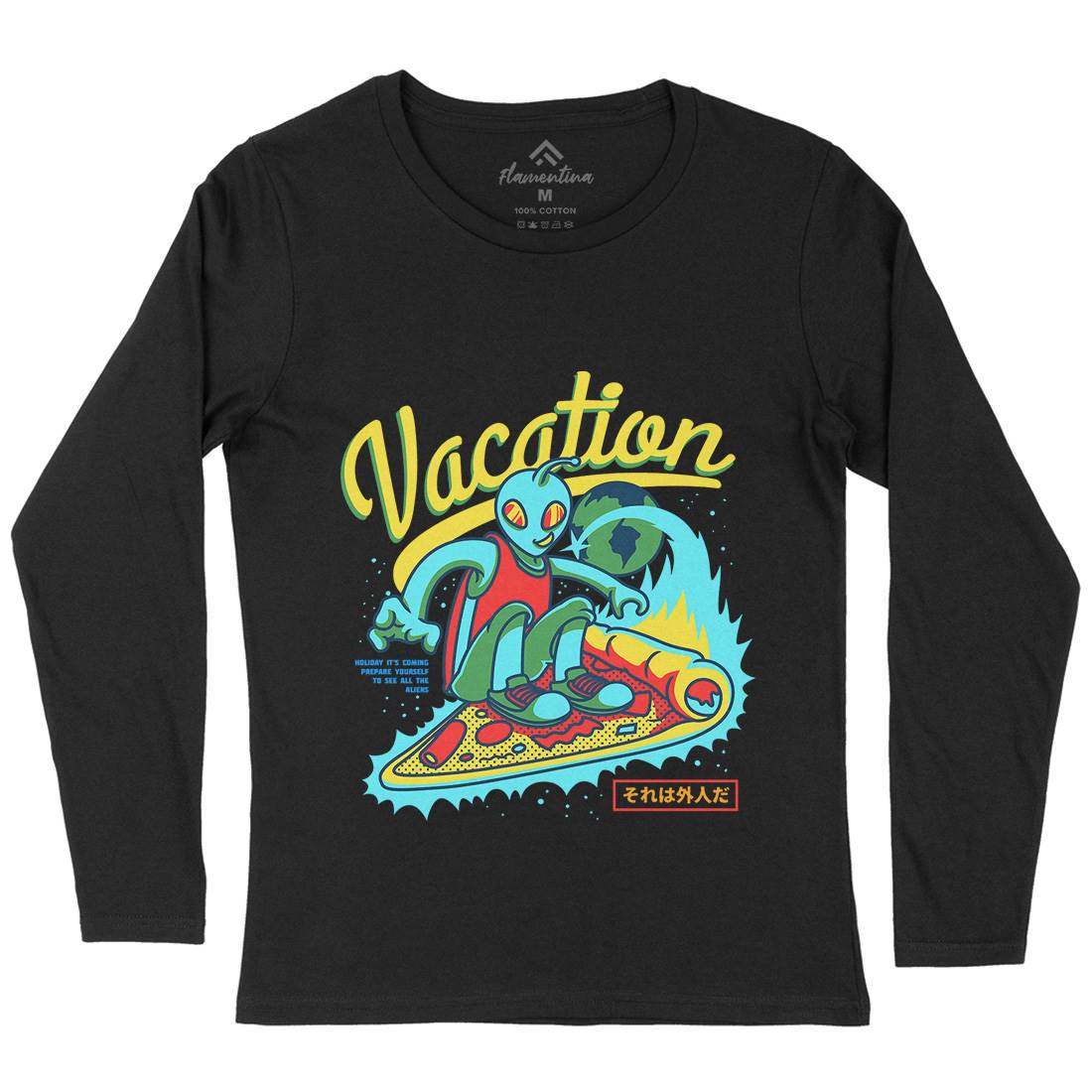 Vacation Mode Womens Long Sleeve T-Shirt Surf D871