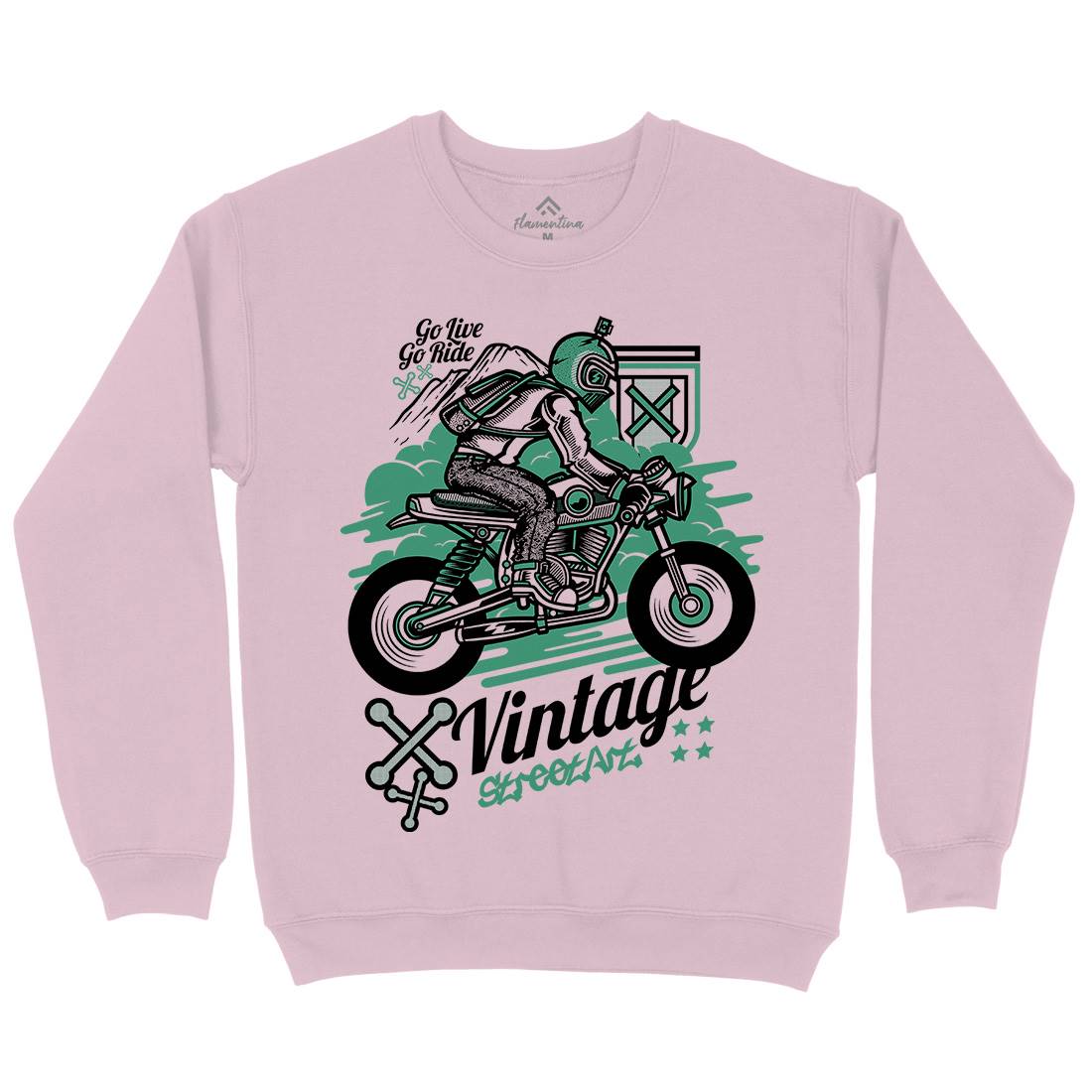 Vintage Rider Kids Crew Neck Sweatshirt Motorcycles D872