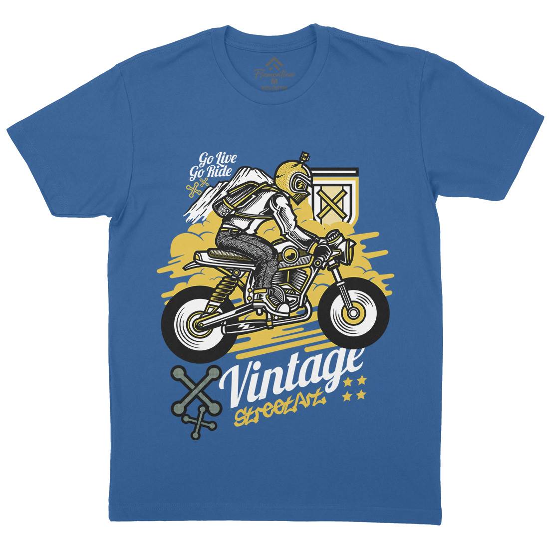 Vintage Rider Mens Crew Neck T-Shirt Motorcycles D872