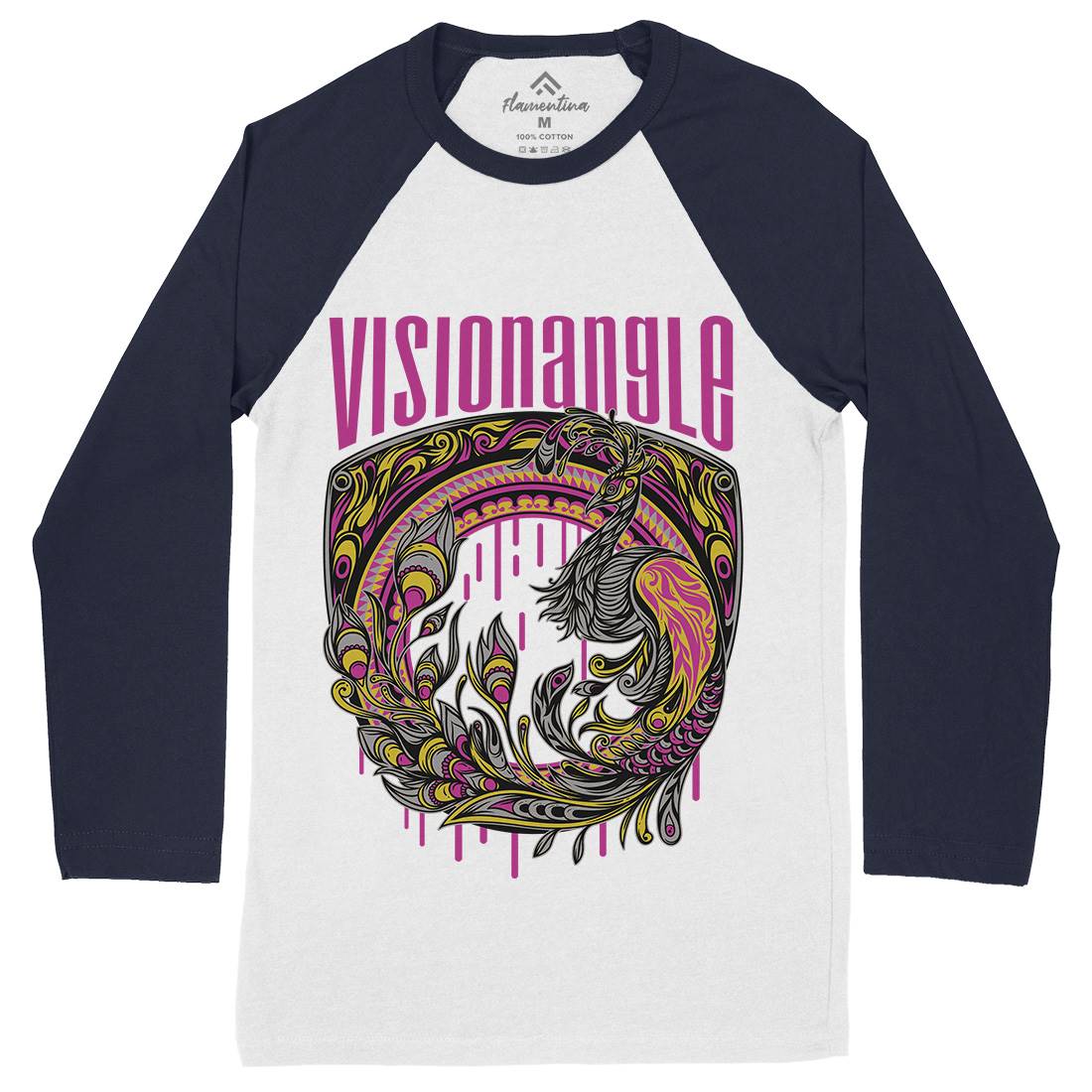 Vision Angle Mens Long Sleeve Baseball T-Shirt Animals D873