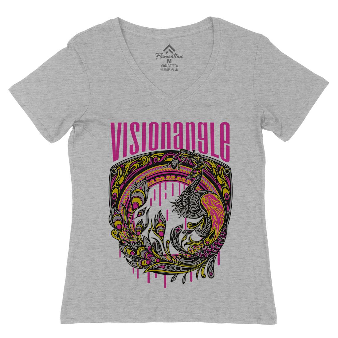 Vision Angle Womens Organic V-Neck T-Shirt Animals D873