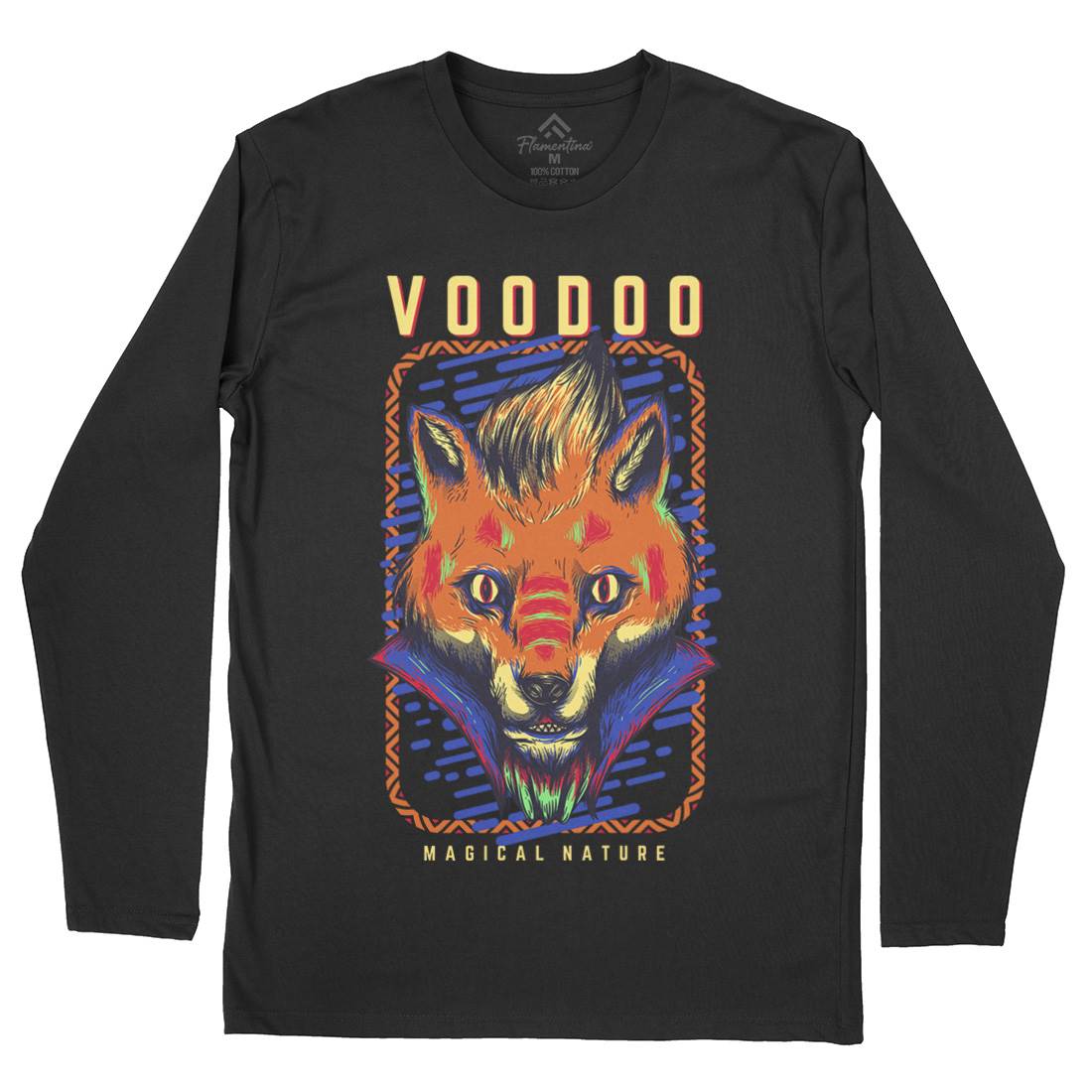Voodoo Fox Mens Long Sleeve T-Shirt Animals D874