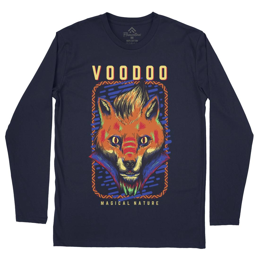 Voodoo Fox Mens Long Sleeve T-Shirt Animals D874