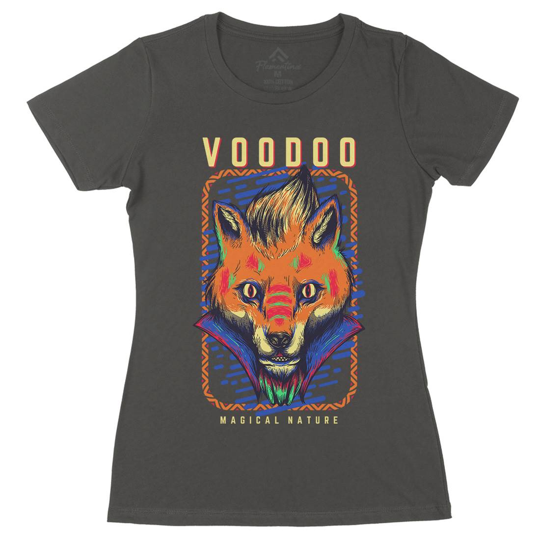 Voodoo Fox Womens Organic Crew Neck T-Shirt Animals D874