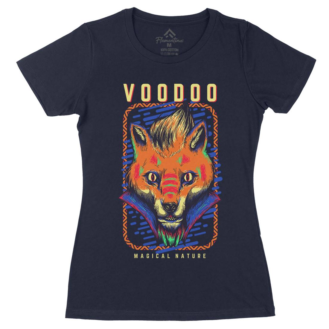 Voodoo Fox Womens Organic Crew Neck T-Shirt Animals D874