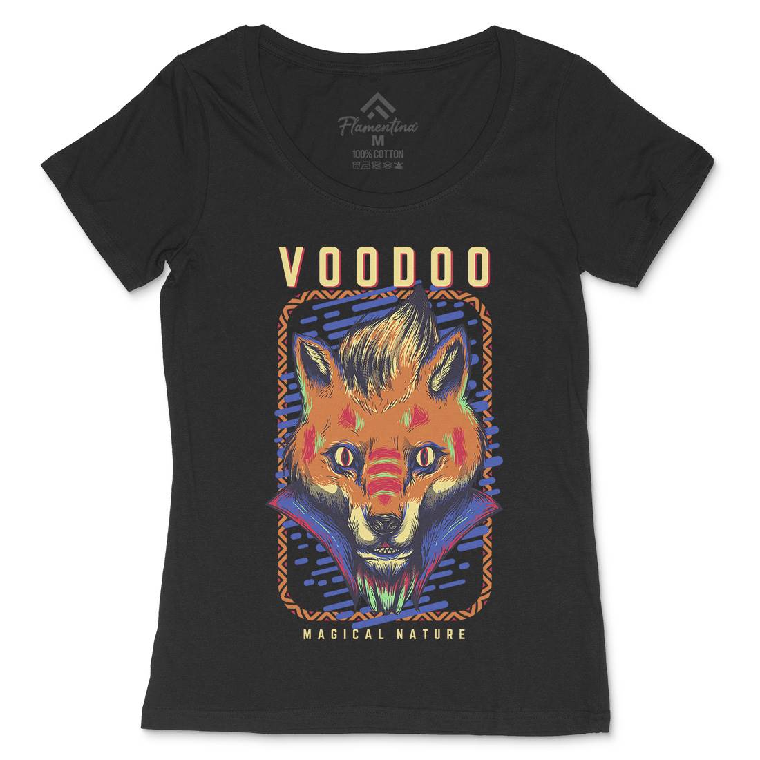 Voodoo Fox Womens Scoop Neck T-Shirt Animals D874