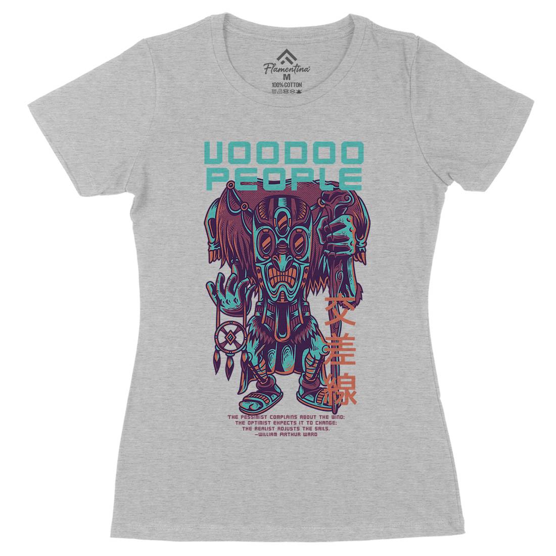 Voodoo People Womens Organic Crew Neck T-Shirt Horror D875
