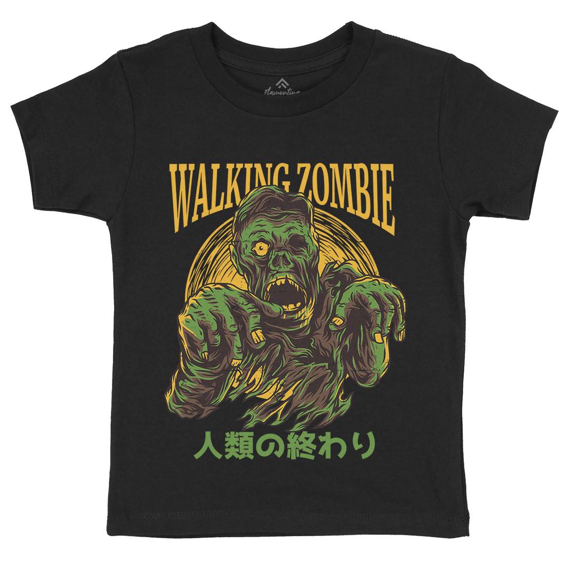 Walking Zombie Kids Crew Neck T-Shirt Horror D876