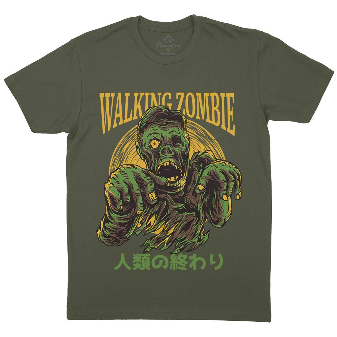 Walking Zombie Mens Crew Neck T-Shirt Horror D876