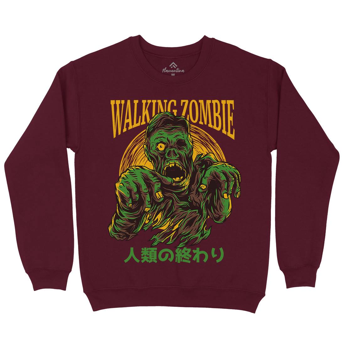 Walking Zombie Mens Crew Neck Sweatshirt Horror D876