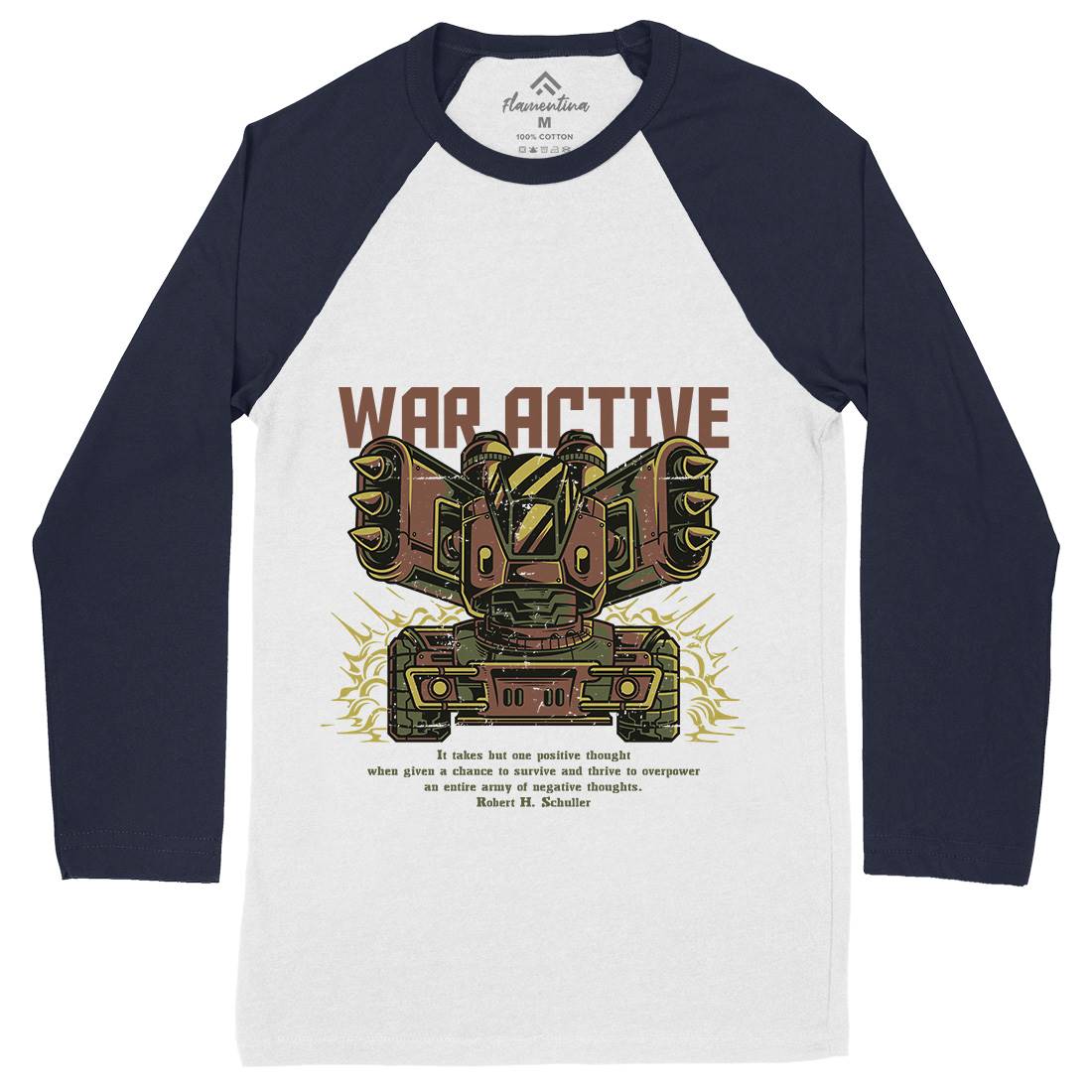 War Active Mens Long Sleeve Baseball T-Shirt Army D877