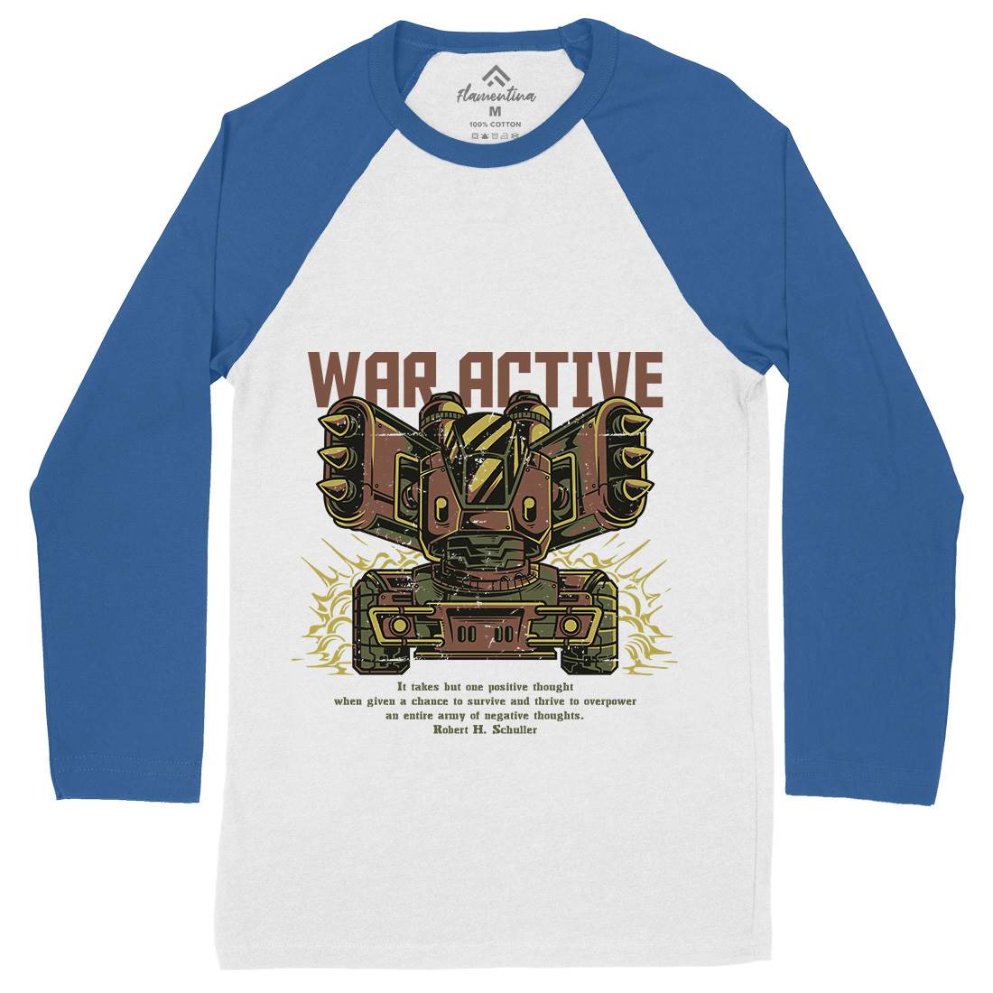 War Active Mens Long Sleeve Baseball T-Shirt Army D877