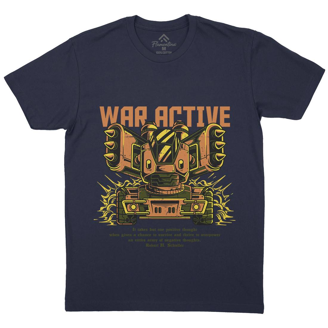 War Active Mens Organic Crew Neck T-Shirt Army D877