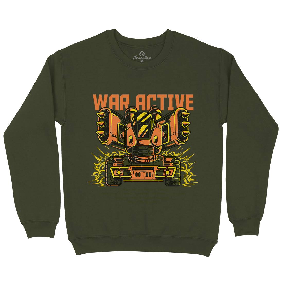 War Active Mens Crew Neck Sweatshirt Army D877