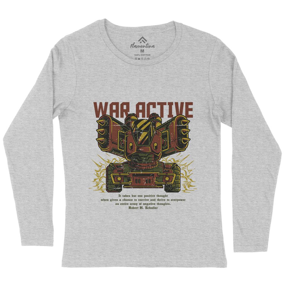 War Active Womens Long Sleeve T-Shirt Army D877