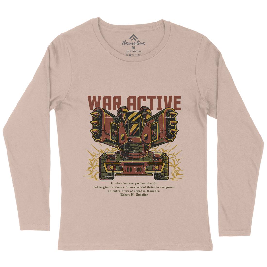 War Active Womens Long Sleeve T-Shirt Army D877