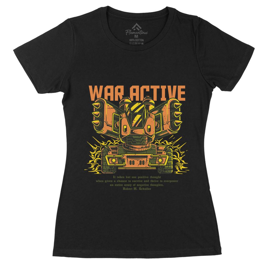 War Active Womens Organic Crew Neck T-Shirt Army D877