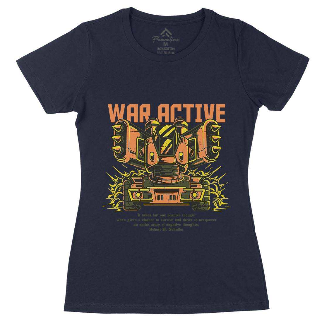 War Active Womens Organic Crew Neck T-Shirt Army D877