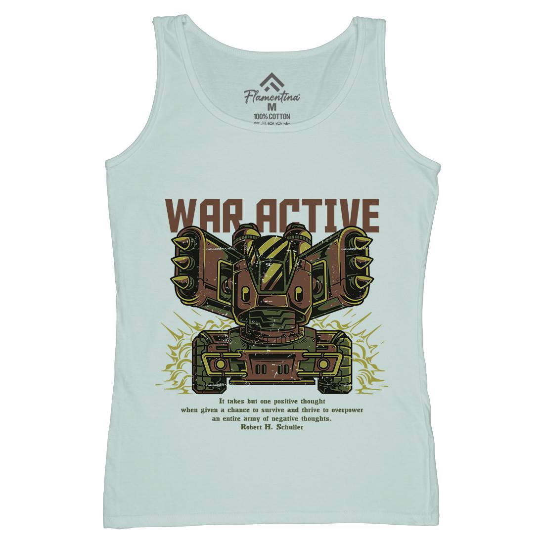 War Active Womens Organic Tank Top Vest Army D877