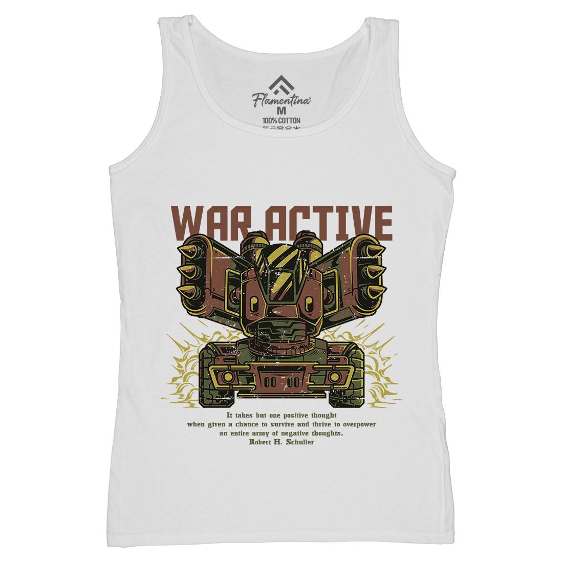 War Active Womens Organic Tank Top Vest Army D877
