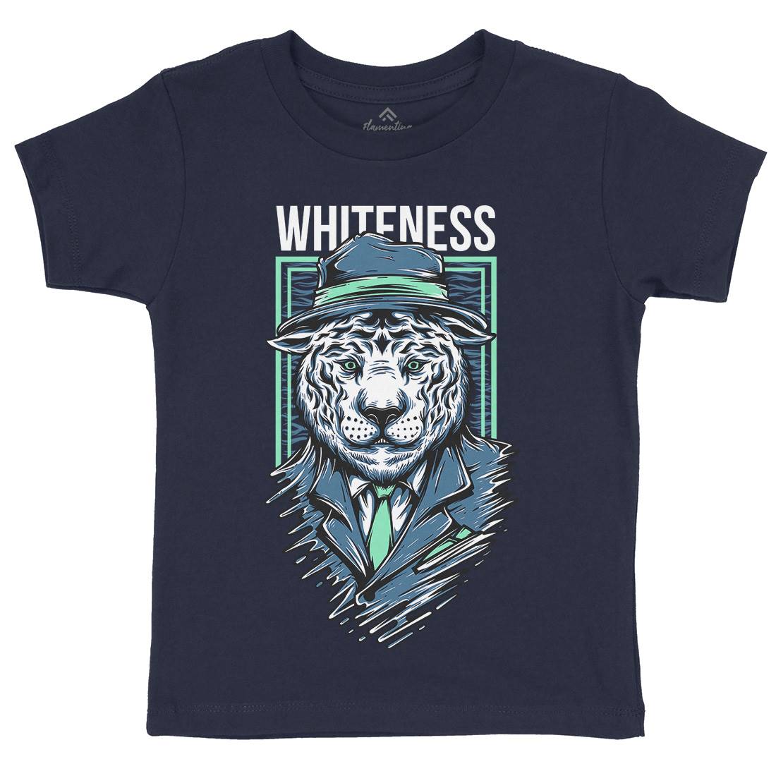 Whiteness Kids Crew Neck T-Shirt Animals D879