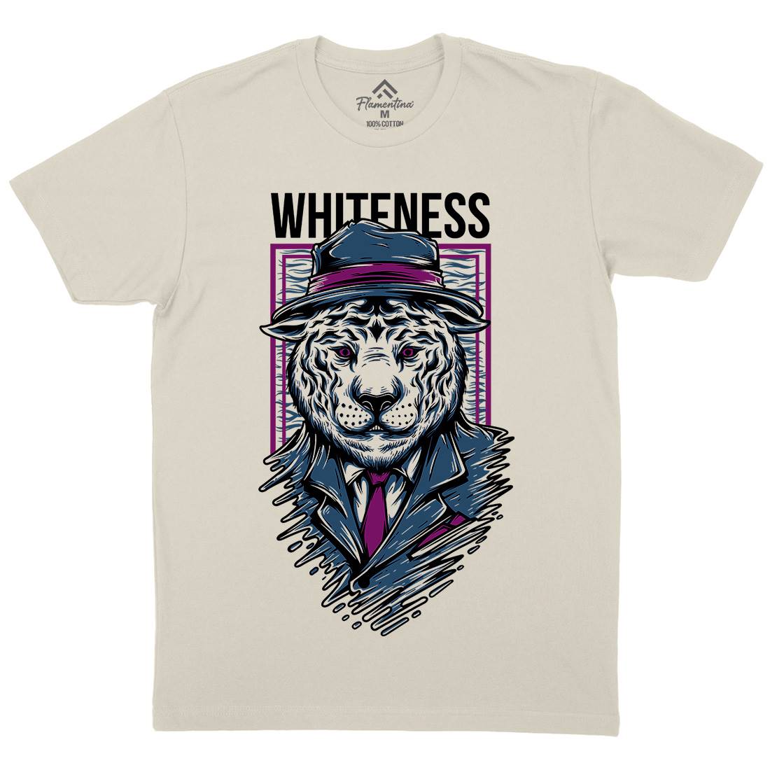 Whiteness Mens Organic Crew Neck T-Shirt Animals D879