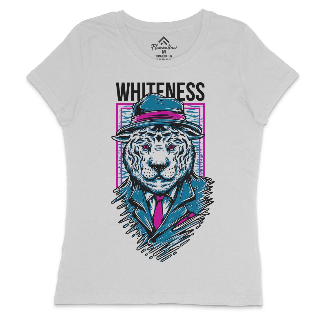 Whiteness Womens Crew Neck T-Shirt Animals D879
