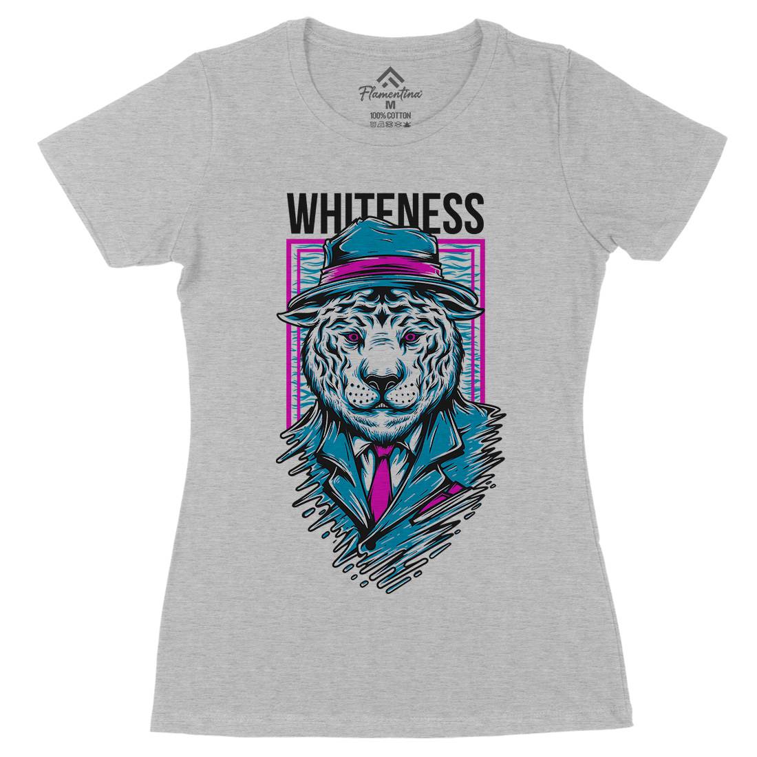 Whiteness Womens Organic Crew Neck T-Shirt Animals D879