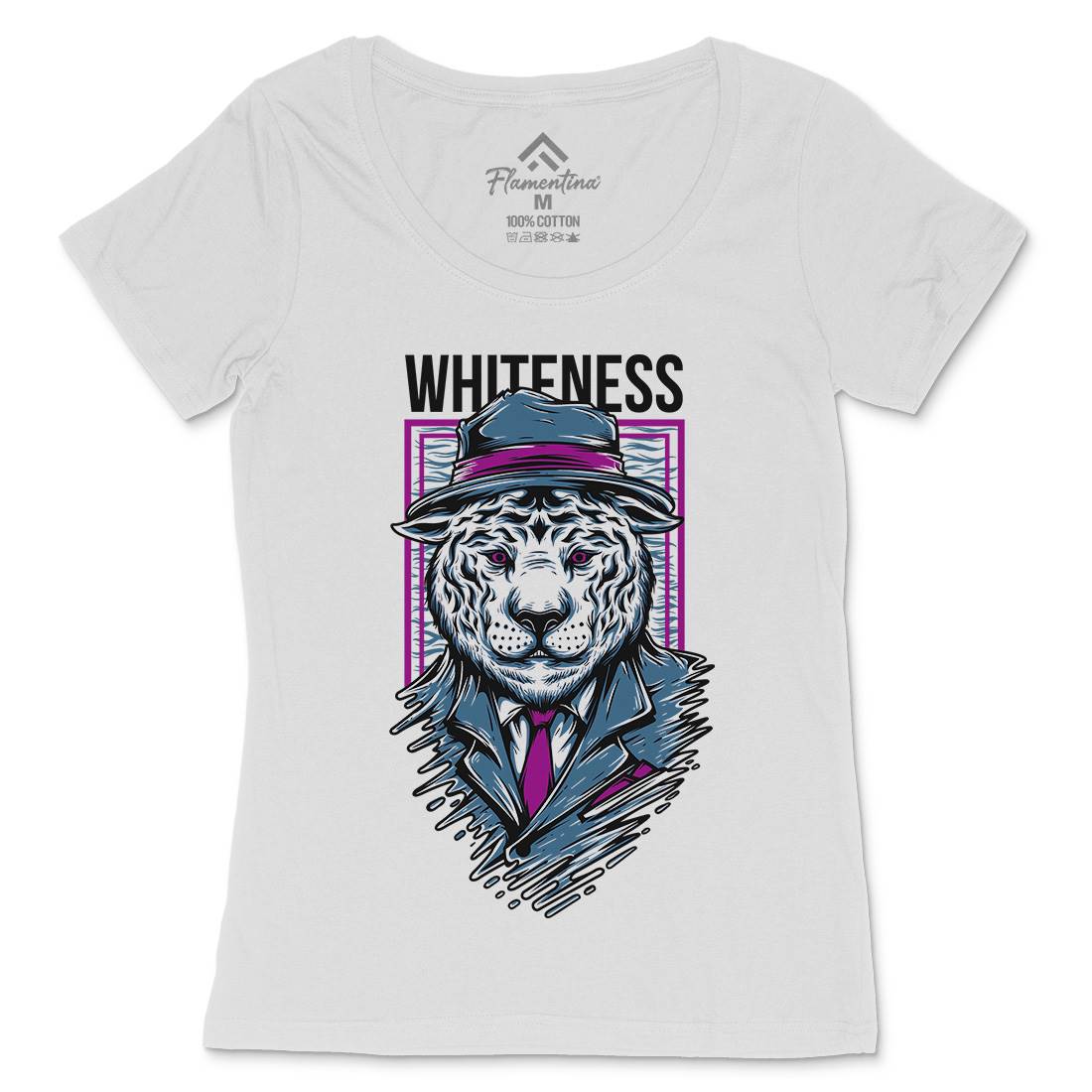 Whiteness Womens Scoop Neck T-Shirt Animals D879