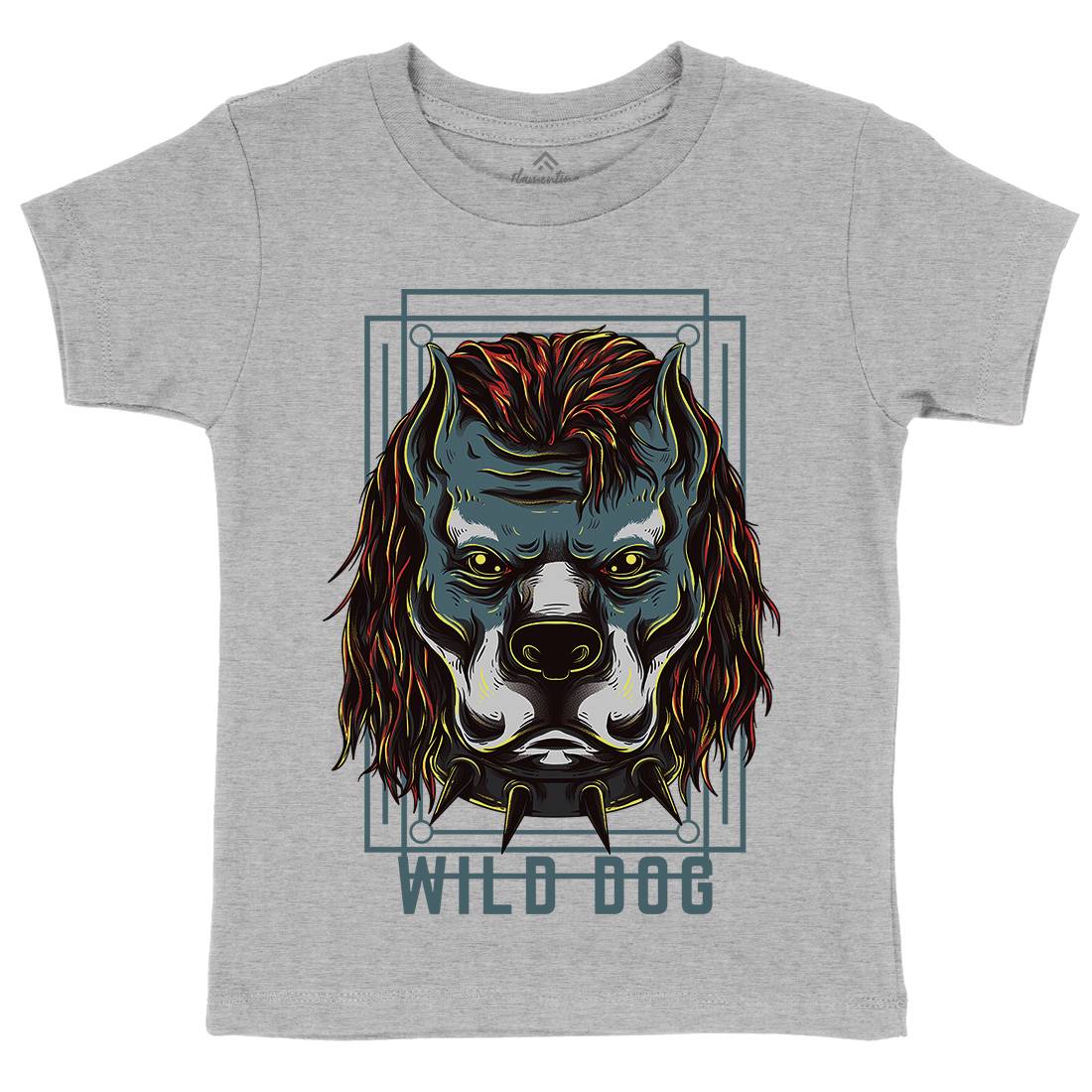 Wild Dog Kids Crew Neck T-Shirt Animals D880