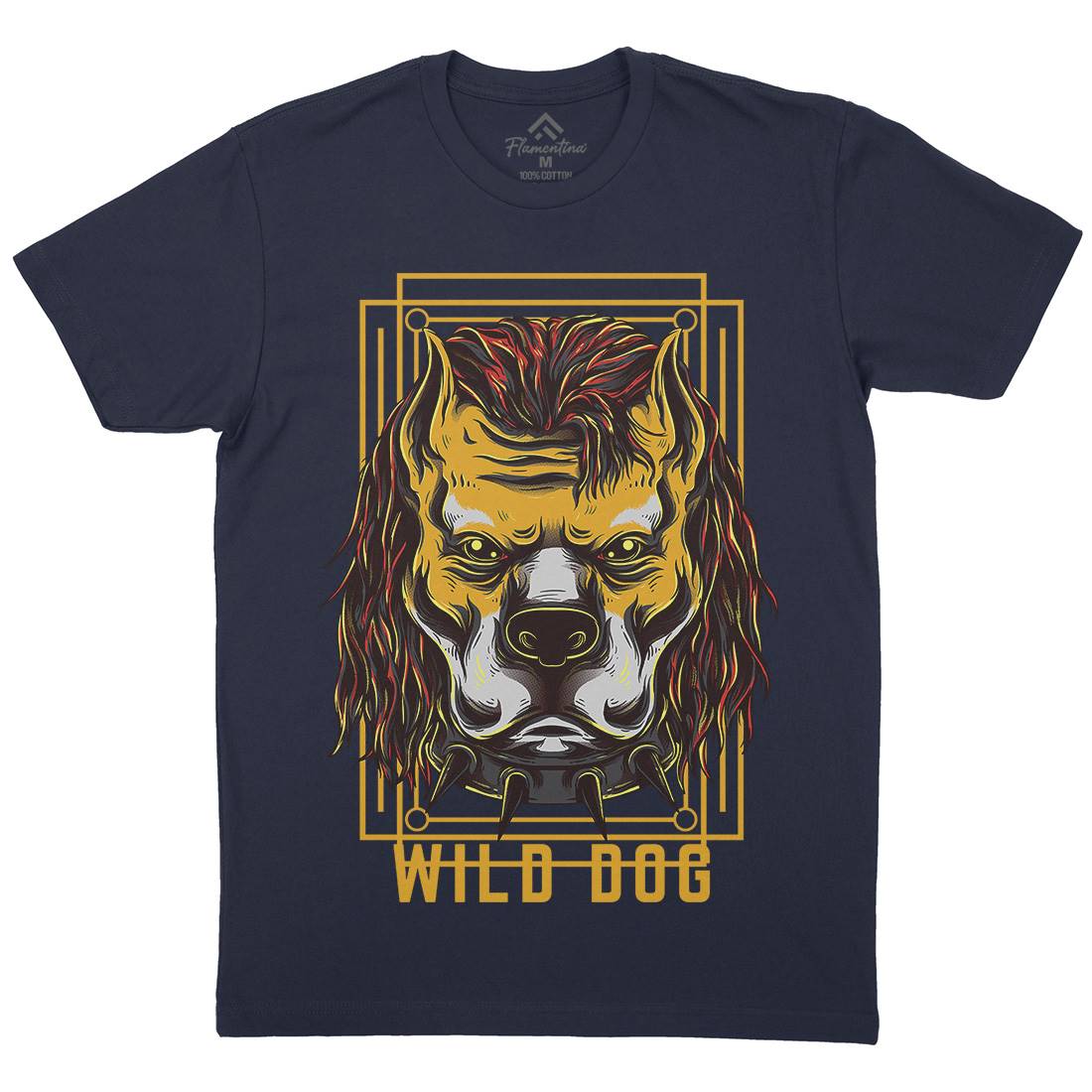 Wild Dog Mens Organic Crew Neck T-Shirt Animals D880