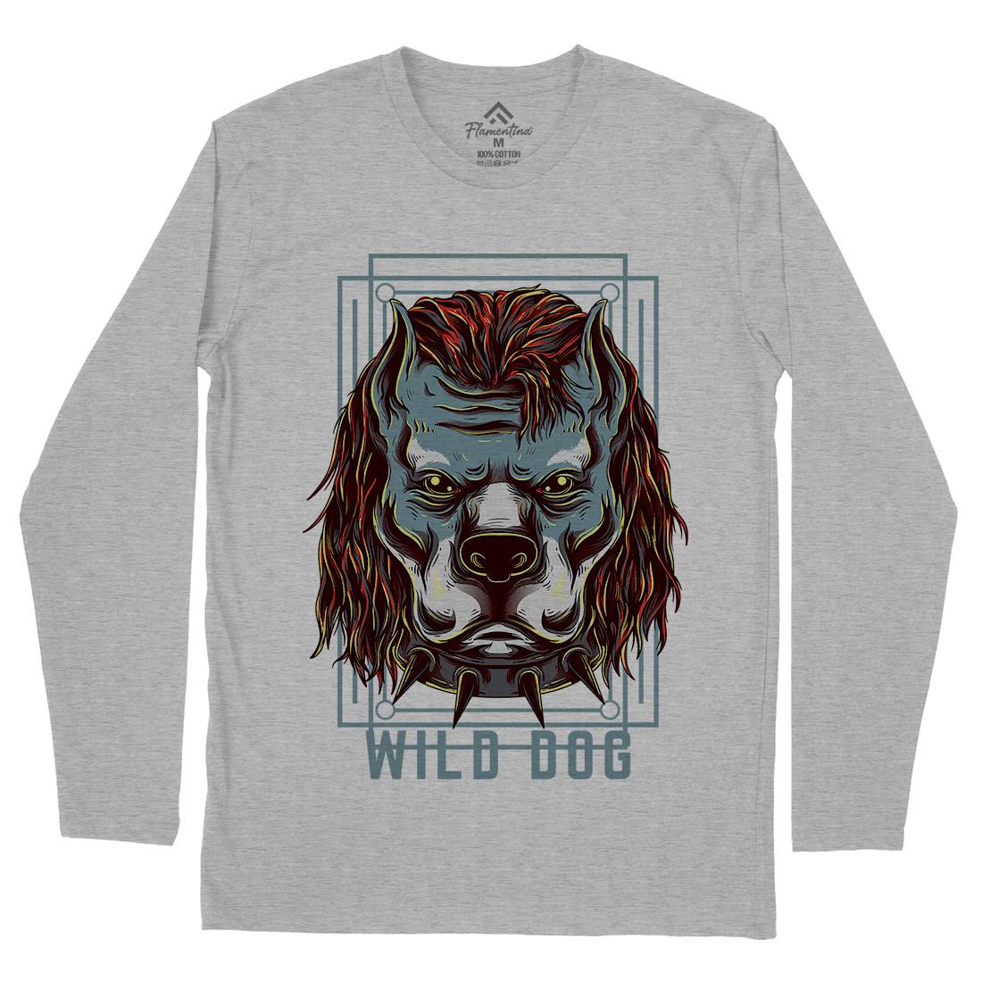 Wild Dog Mens Long Sleeve T-Shirt Animals D880