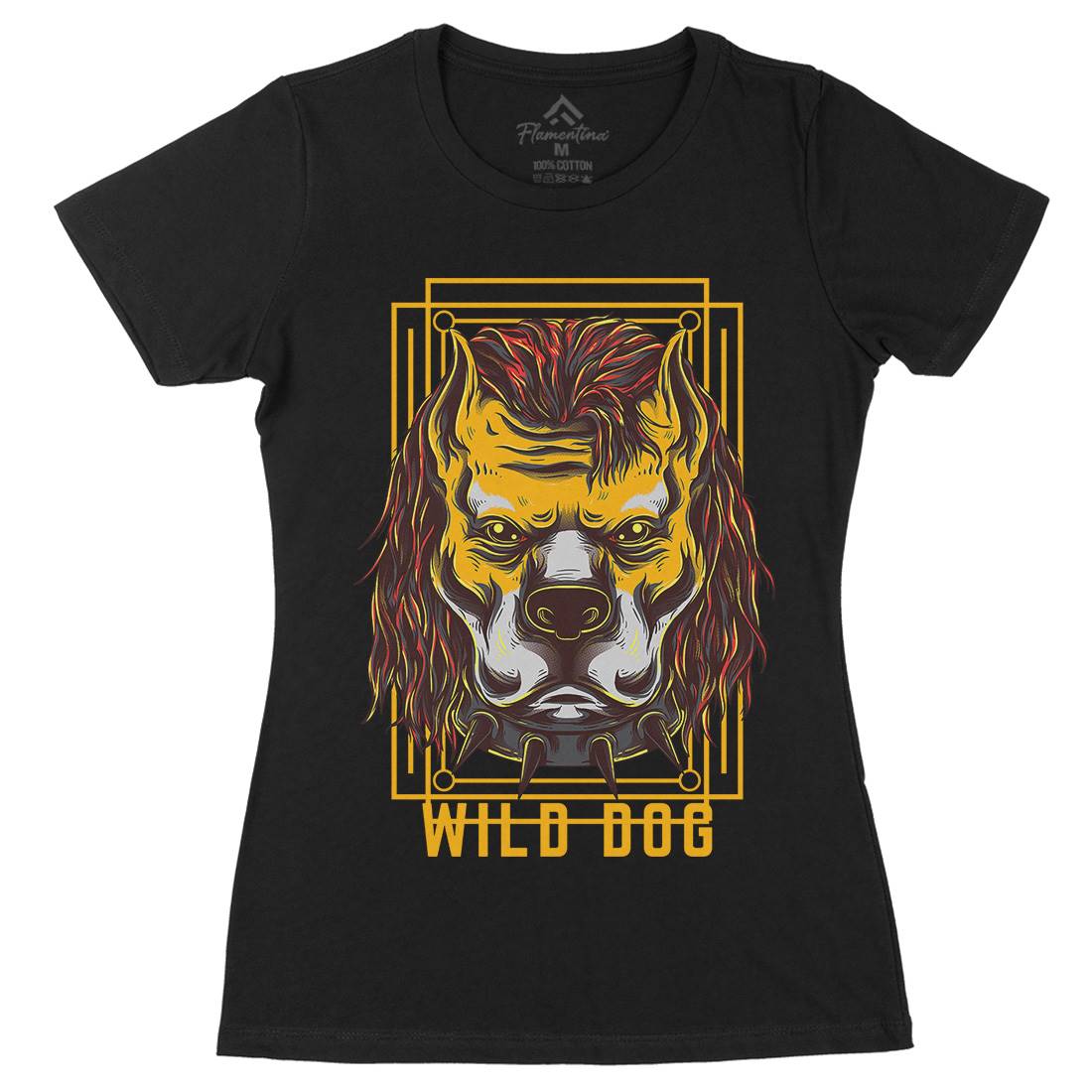 Wild Dog Womens Organic Crew Neck T-Shirt Animals D880
