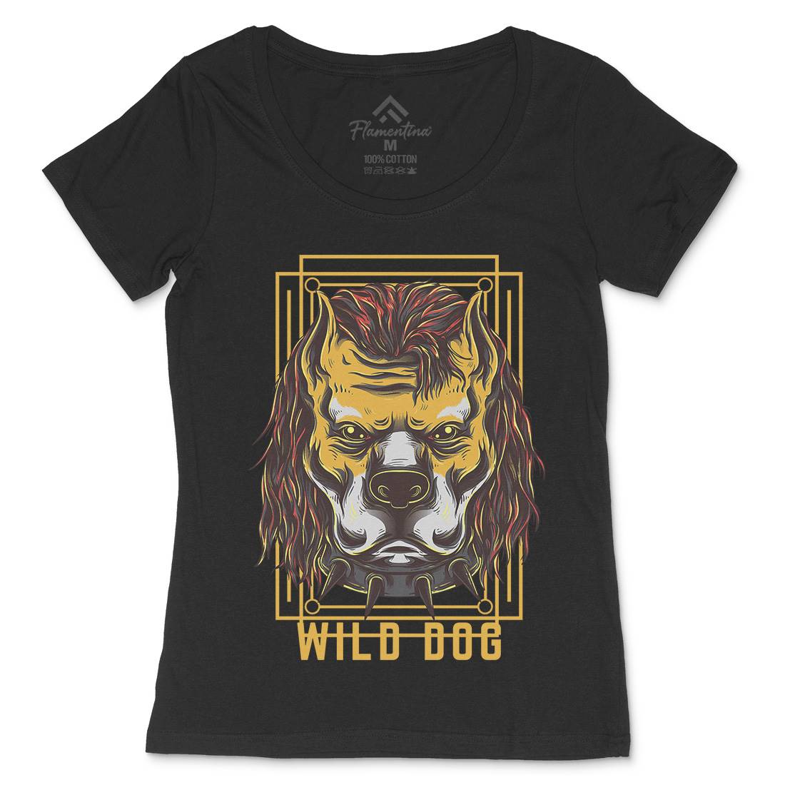 Wild Dog Womens Scoop Neck T-Shirt Animals D880
