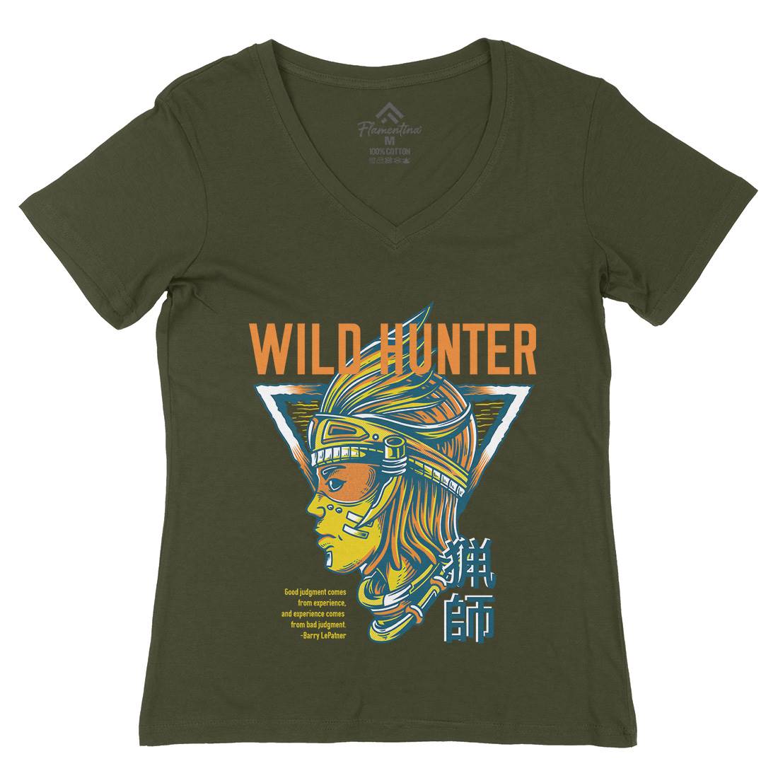 Wild Hunter Womens Organic V-Neck T-Shirt Warriors D881