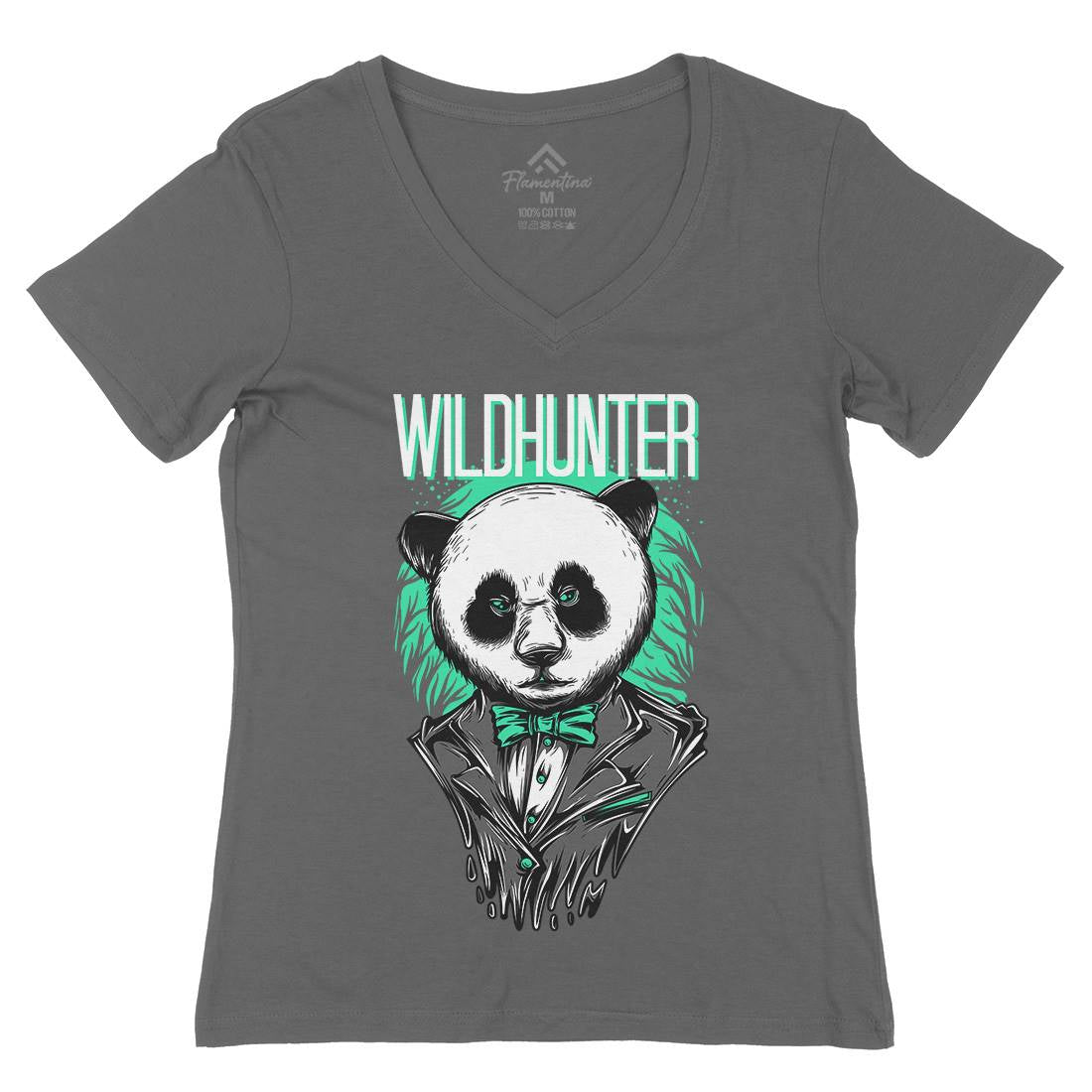 Wild Hunter Womens Organic V-Neck T-Shirt Animals D882