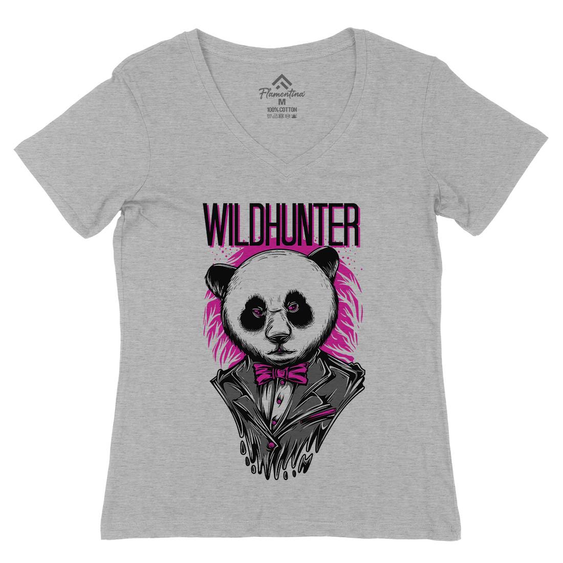 Wild Hunter Womens Organic V-Neck T-Shirt Animals D882