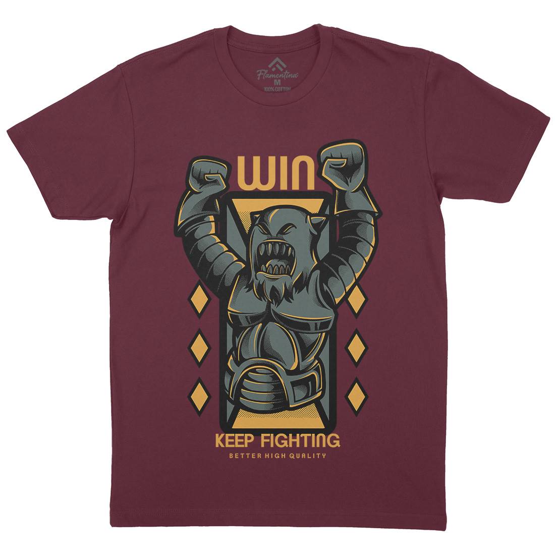 Win Fight Mens Crew Neck T-Shirt Warriors D883