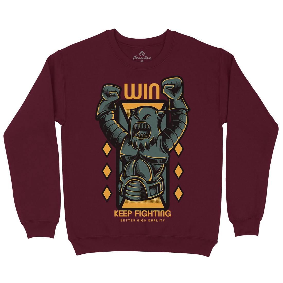 Win Fight Mens Crew Neck Sweatshirt Warriors D883