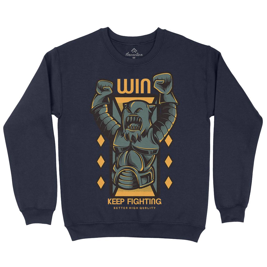 Win Fight Mens Crew Neck Sweatshirt Warriors D883