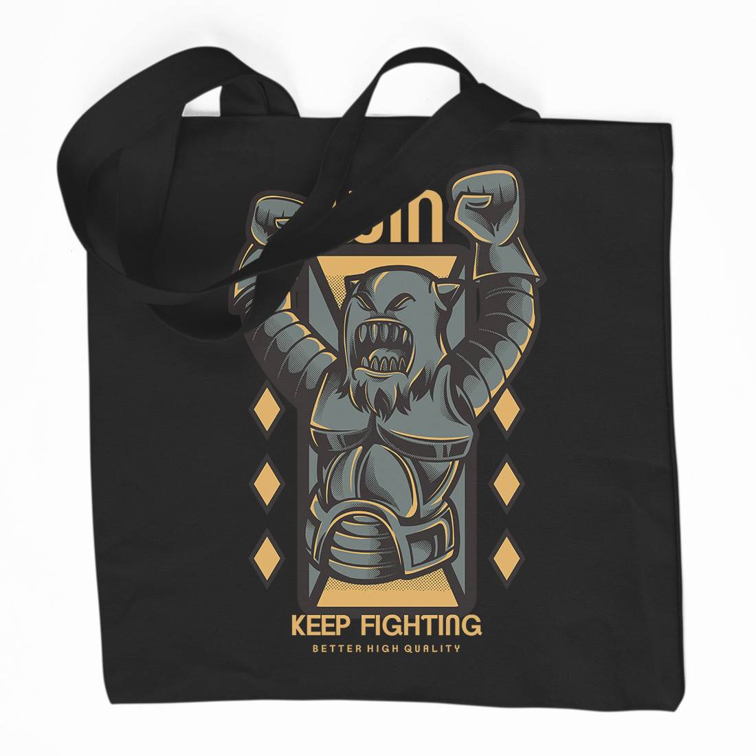 Win Fight Organic Premium Cotton Tote Bag Warriors D883