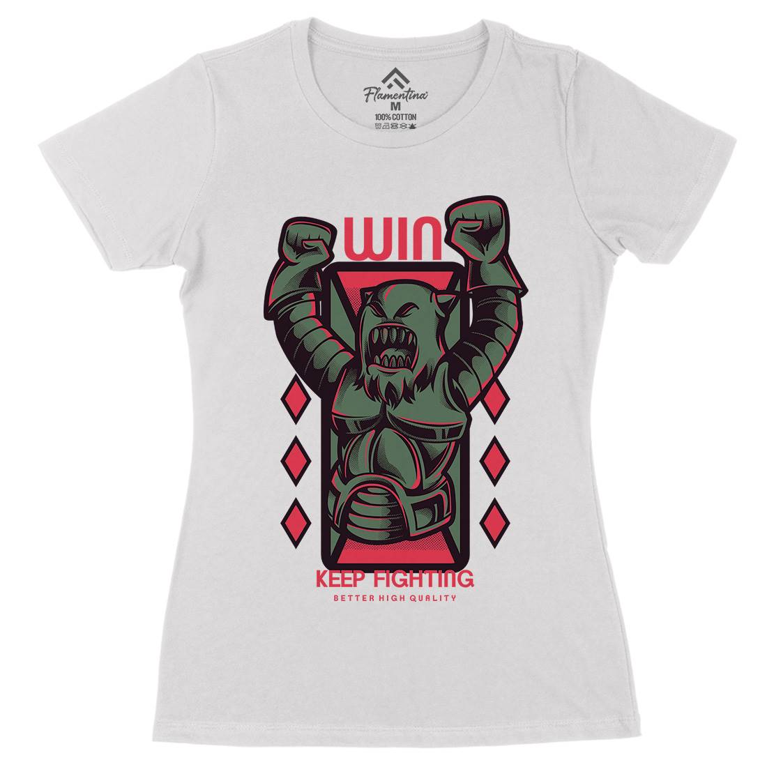 Win Fight Womens Organic Crew Neck T-Shirt Warriors D883