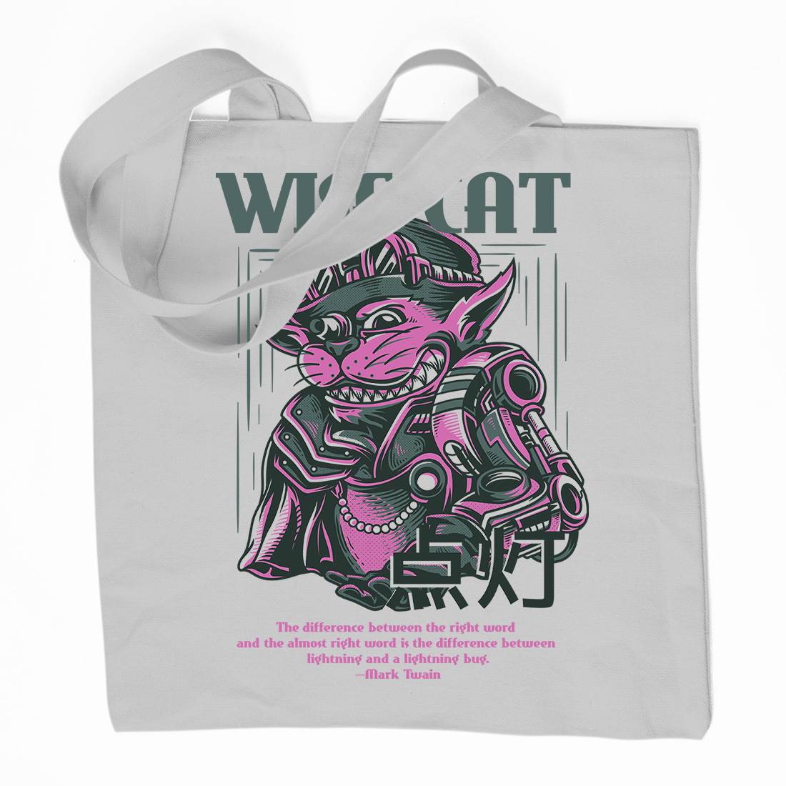 Wise Cat Organic Premium Cotton Tote Bag Animals D884