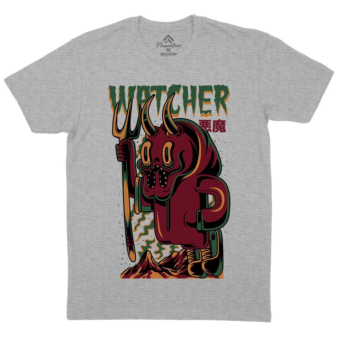 Witcher Mens Organic Crew Neck T-Shirt Horror D885