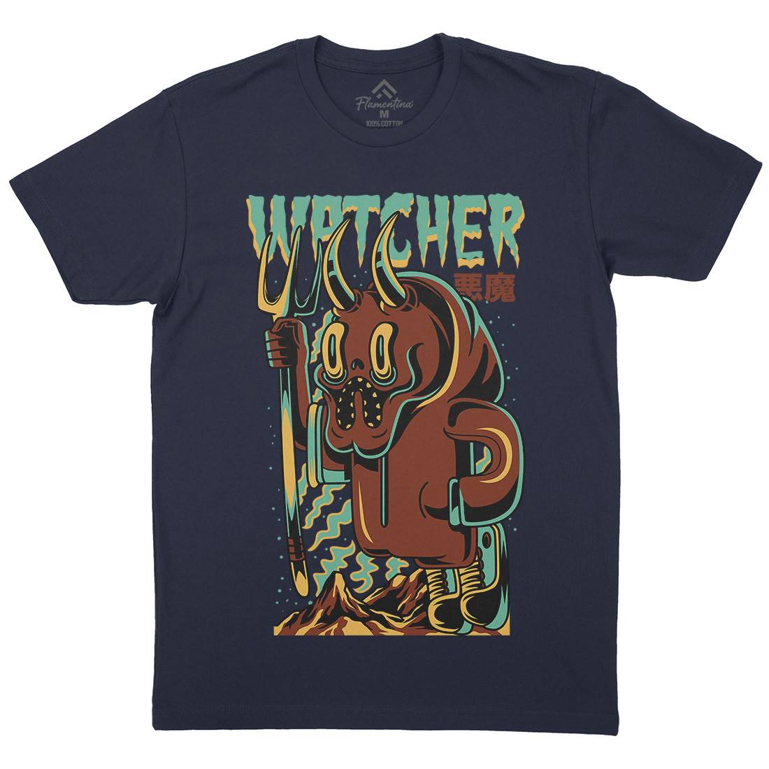Witcher Mens Organic Crew Neck T-Shirt Horror D885
