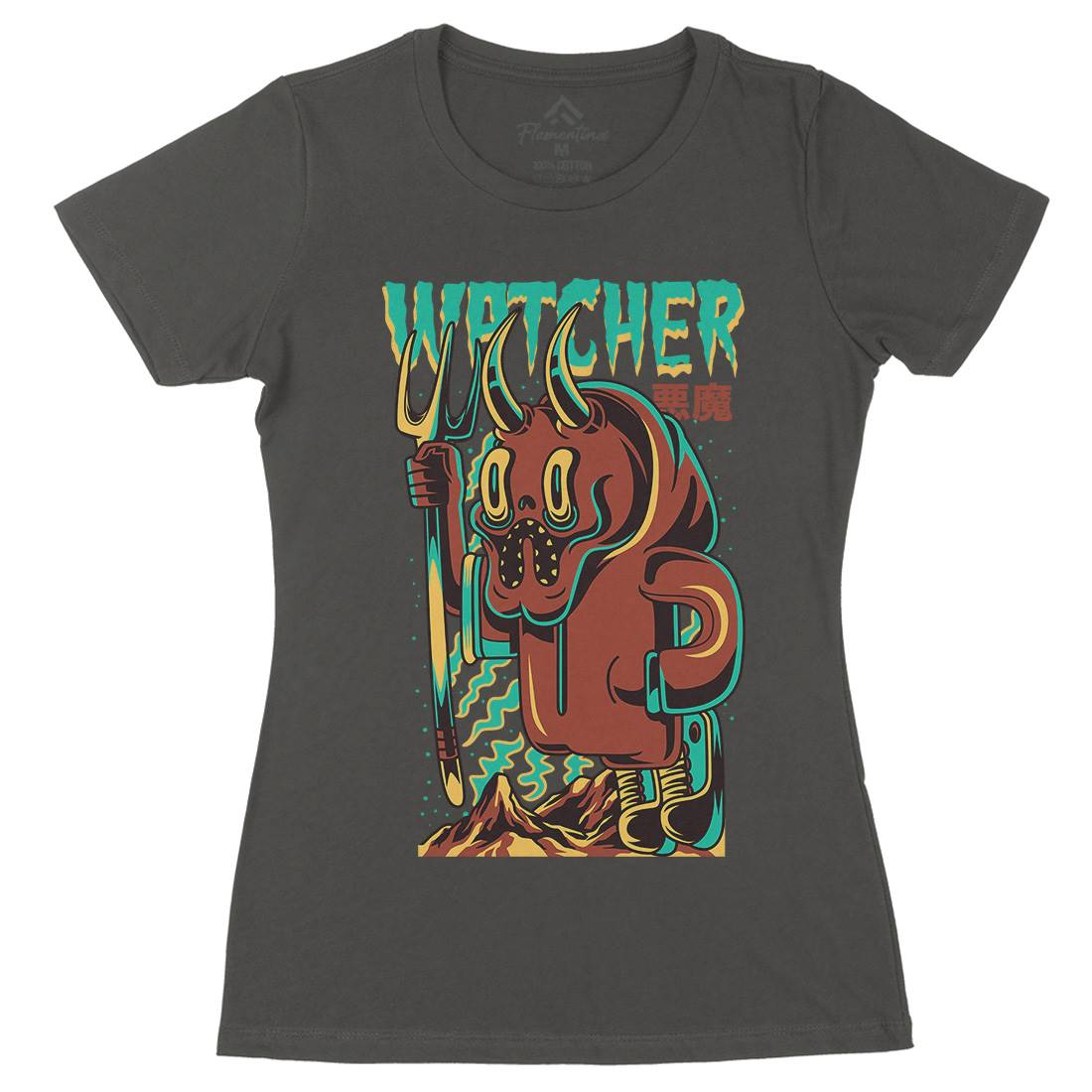Witcher Womens Organic Crew Neck T-Shirt Horror D885