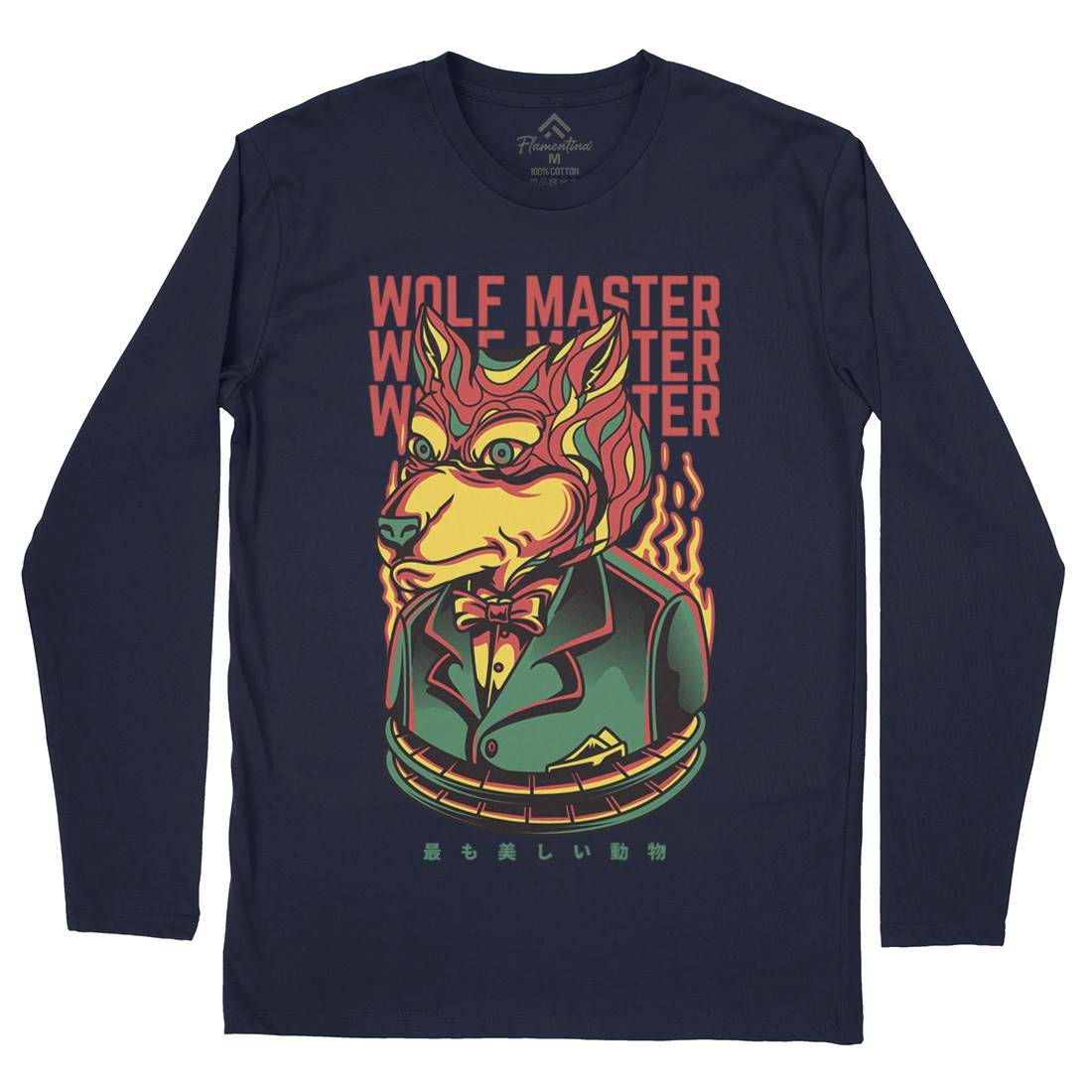 Wolf Master Mens Long Sleeve T-Shirt Animals D886